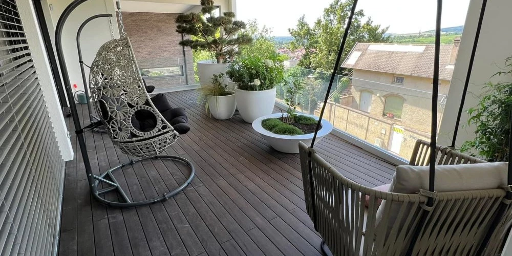 Terrasse de 200 m2 en bamboo posée à Obernai