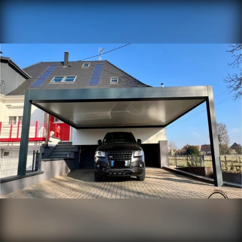 Carport aluminium anthracite à Sessenheim – BH Solutions