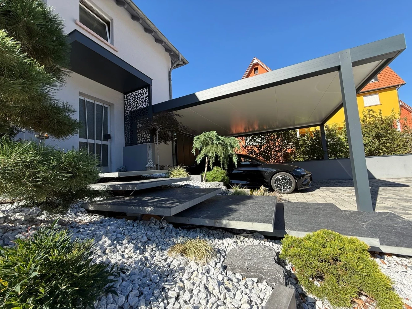 Carport Solisysteme et claustra aluminium à Bischwiller – BH Solutions